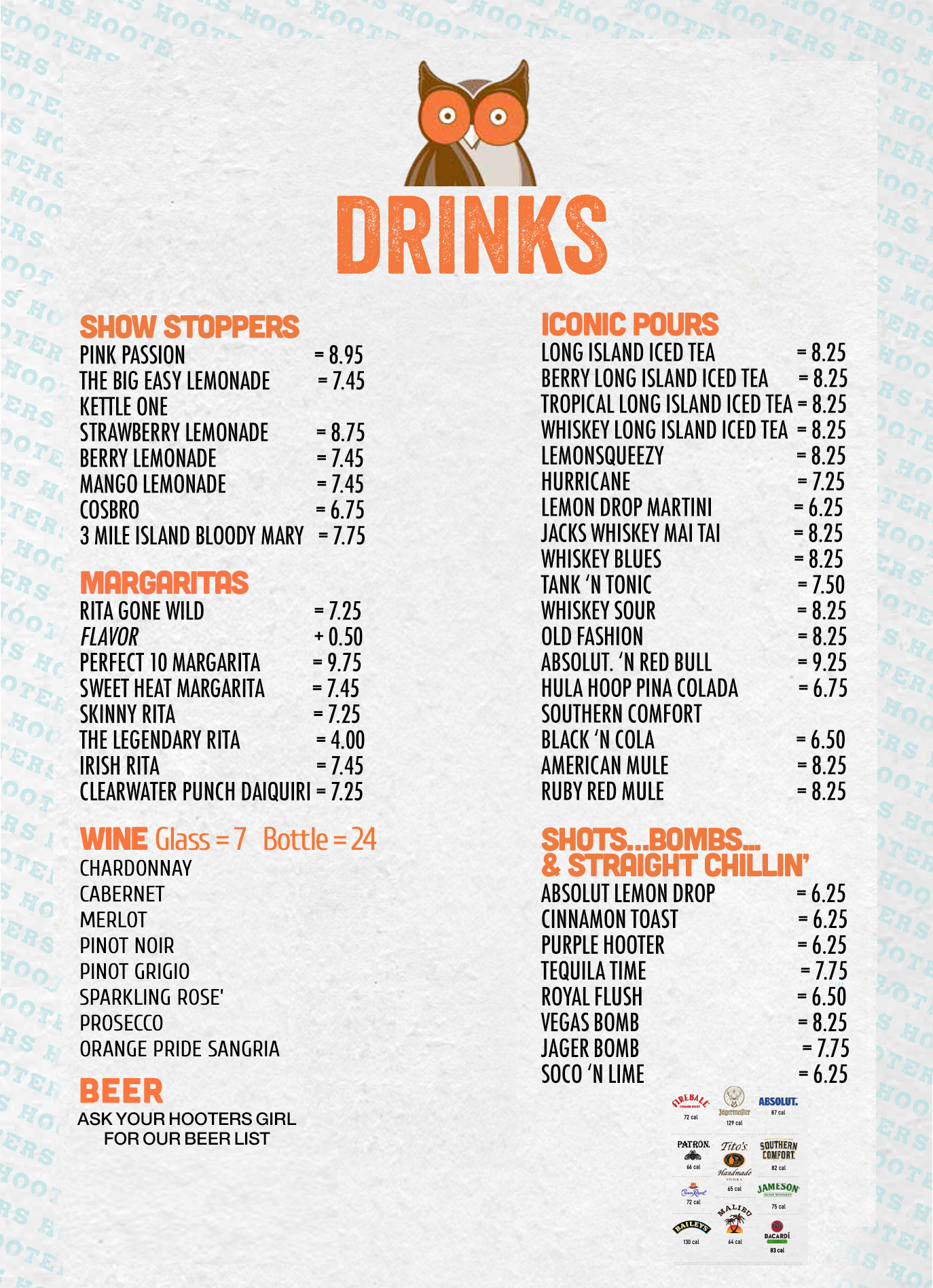 Hooters menu deals near me